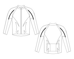 zip up bicycle clothes with long raglan sleeves design illustration, zip up bicycle clothes with long raglan sleeves vector graphic