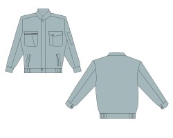 engineer workwear jacket with long sleeve and flat pockets illustration, engineer workwear jacket with long sleeve and flat pockets vector graphic