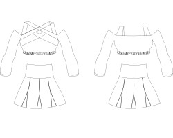 cross ribbon with strapless and long sleeve cheerleader uniform pictures download, cross ribbon with strapless and long sleeve cheerleader uniform photos download