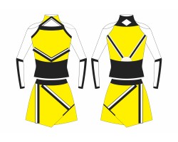 cheerleading uniform turtleneck top and jersey skirt design template, cheerleading uniform turtleneck top and jersey skirt design illustration