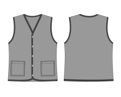 button up sleeveless jacket with patch pockets sample download, button up sleeveless jacket with patch pockets template file download