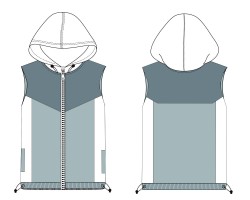 sleeveless jackets with hood and side pockets design file download, sleeveless jackets with hood and side pockets template download