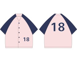 訂製粉色設計棒球衫  下載棒球衫圖樣  V領棒球衫