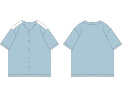Customized short-sleeved baseball shirt Personally designed blue short-sleeved baseball shirt Baseball shirt HK