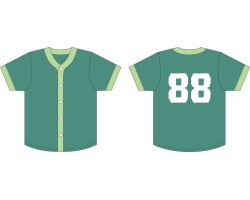 Mass customization of green baseball shirts, contrasting placket baseball shirts, baseball shirt specialty store