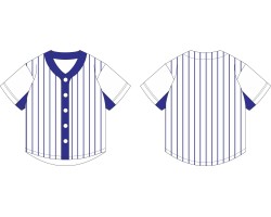 Order online for customized striped baseball shirts. Contrast color placket baseball shirt style design. Baseball Shirt Center