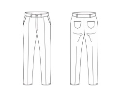 slim fit chino pants seamed pockets and patch pockets illustration download, slim fit chino pants seamed pockets and patch pockets design template
