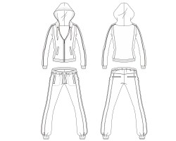 hooded tracksuits template download, tracksuits set zipper hoodies and sports trousers photos download