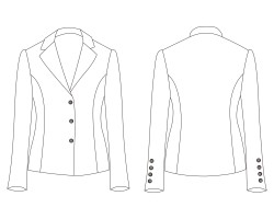 ladies business blazer with notch lapels and single breasted three button download, ladies office blazer with notch lapels and single breasted three button illustration