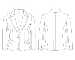 ladies suits blazer single breasted one button with wide peak lapels vector free download, ladies suits blazer single breasted one button with wide peak lapels design download