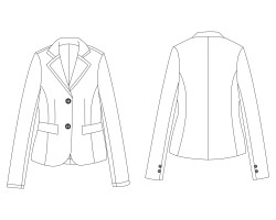 women business blazer two button with wide notch lapels illustration download, women business blazer two button with wide notch lapels sketch download