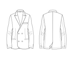 mens double-breasted blazer with four buttons design download, mens double-breasted blazer slim fit design download