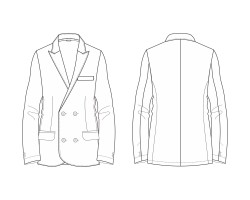 mens double-breasted blazer specimen download, mens blazer with peak lapels and flap pockets picture download