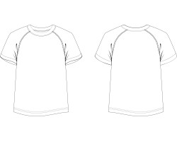 牛角袖T恤設計軟體  t-shirt設計版型 T恤設計素材  短袖T恤版型下載