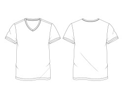 V領T恤設計版型 T恤印刷 T恤版型 t-shirt設計圖  短袖t-shirt下載版型