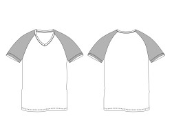 撞色牛角袖t-shirt  T恤素材 T恤穿搭男v領T恤設計圖 T恤印刷 香港