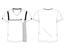 two colour t-shirt design download, two colour v neck t-shirt illustration, double colour t shirts template