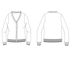 womens knit cardigan contrast colour cuffs design download, ladies cardigan contrast colour placket photos download