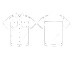 security uniforms short sleeve shirts two chest pockets template download, security guard shirts short sleeve sketches download