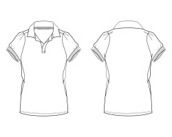 ladies short sleeve polo shirts with coloured cuff template download, ladies short sleeve polo shirts with coloured cuff design