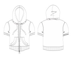 short sleeve hooded jacket with rib cuff pictures, short sleeve hooded jacket with rib cuff photos