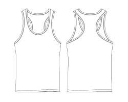 men's t back vest layout template, men's t back vest design file