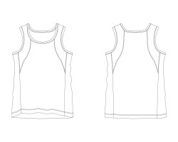 men's round neck sports vest with front stitching design download, men's round neck sports vest with front stitching template download
