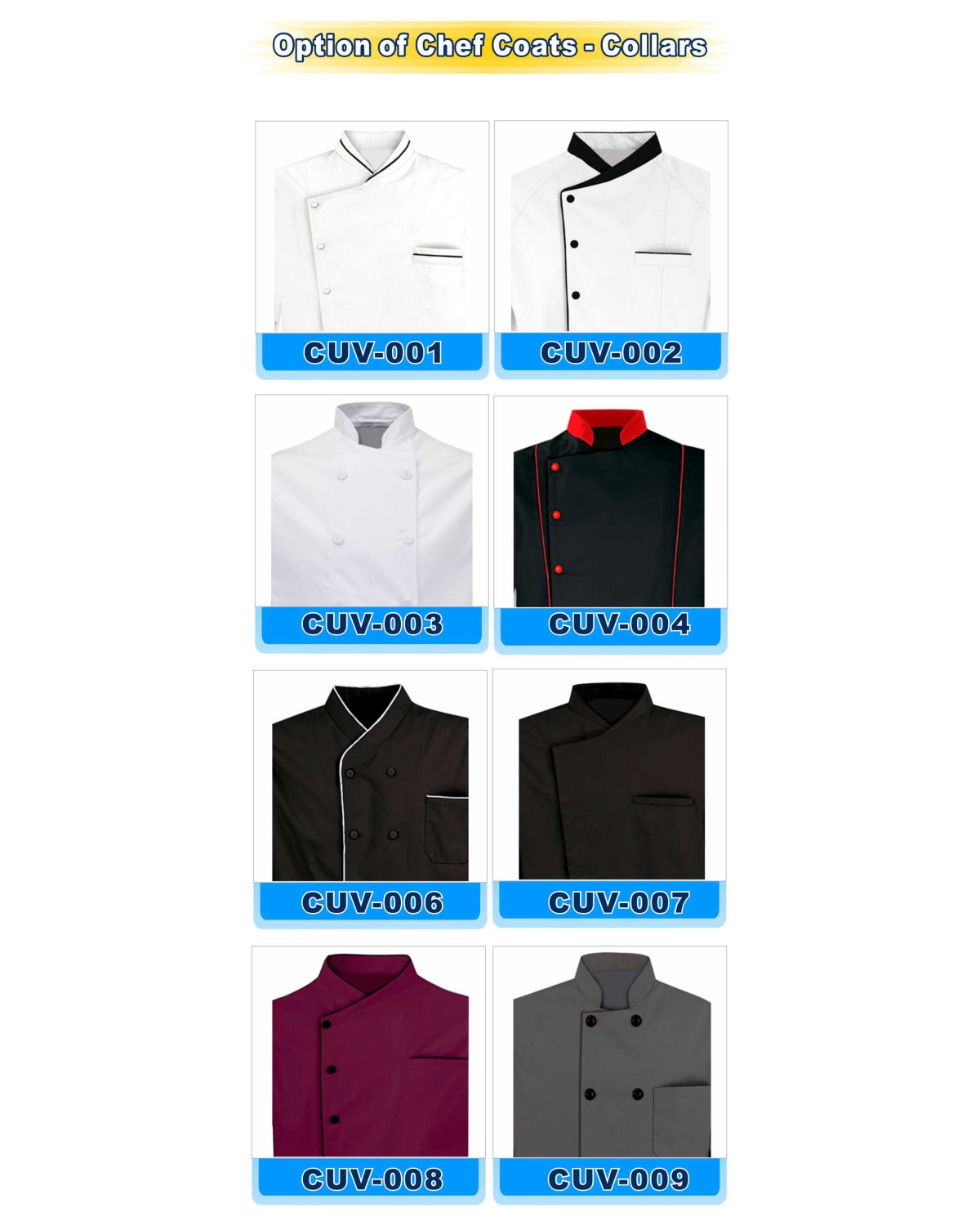 Option of Chef Coats-Collars