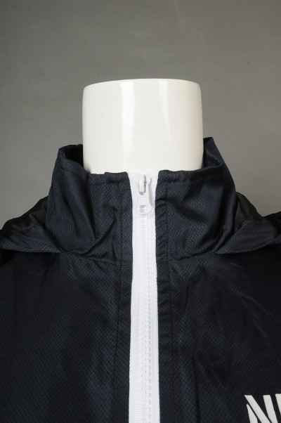 hooded trench coat Contrast zipper Velcro cuffs