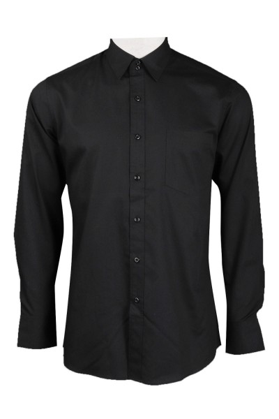 Supply black men's dress shirt 65% cotton 35% polyester HK Shatin ...