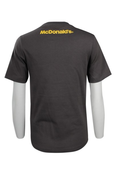sample custom round neck T-shirt custom printed logo short-sleeved T-shirt  design chain fast food restaurant Western-style fast food uniform employee  uniform T-shirt manufacturer