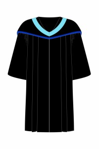 個人設計香港城市大學教育碩士畢業袍藍色披肩長袍畢業袍專營店DA310