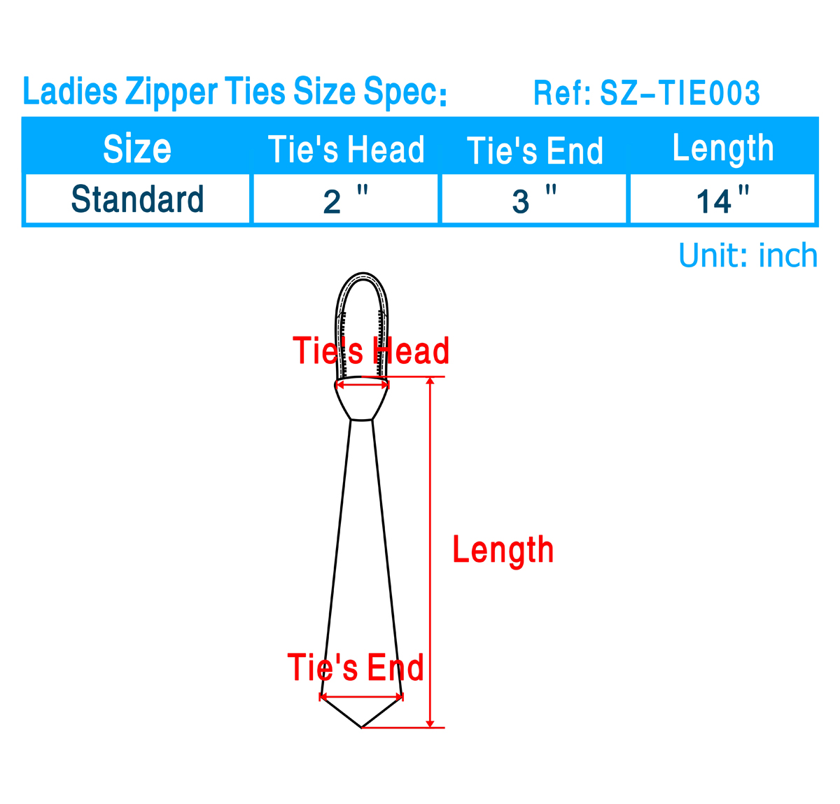 tie size chart, tie length chart, necktie size chart, necktie length ...