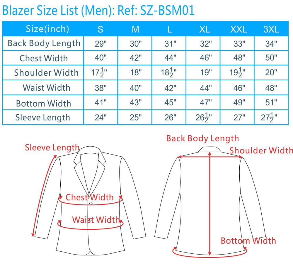 Suit Measurements For Men Chart