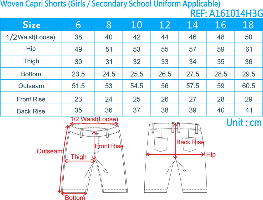 school pants size chart, boys school trousers size, school trousers ...