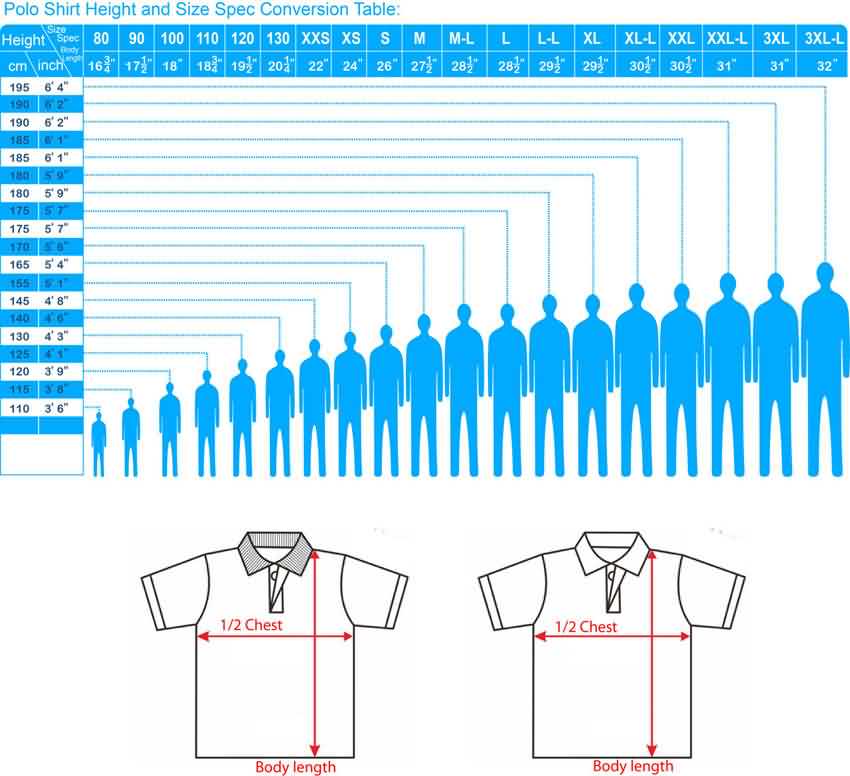 xl polo shirt measurements