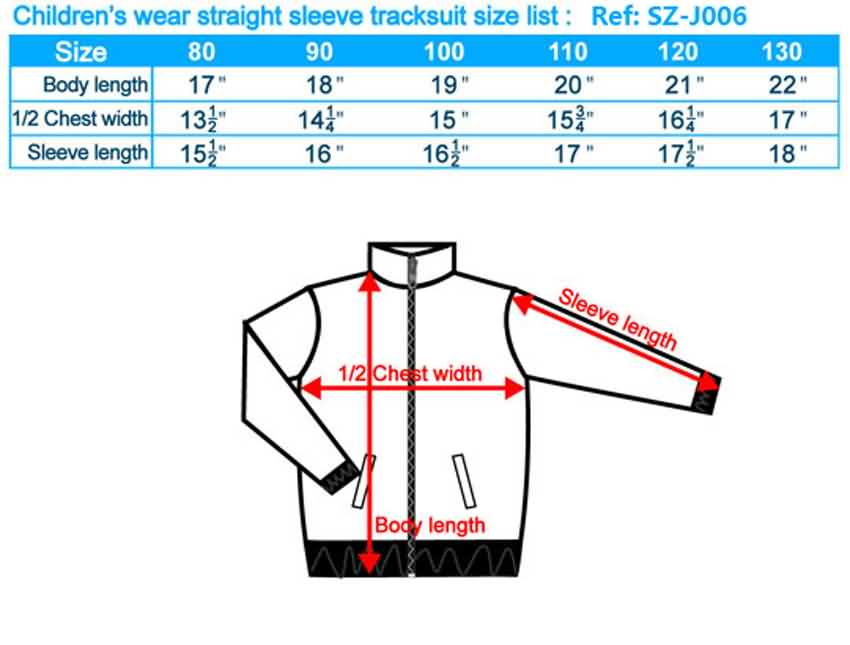 adidas windbreaker size chart