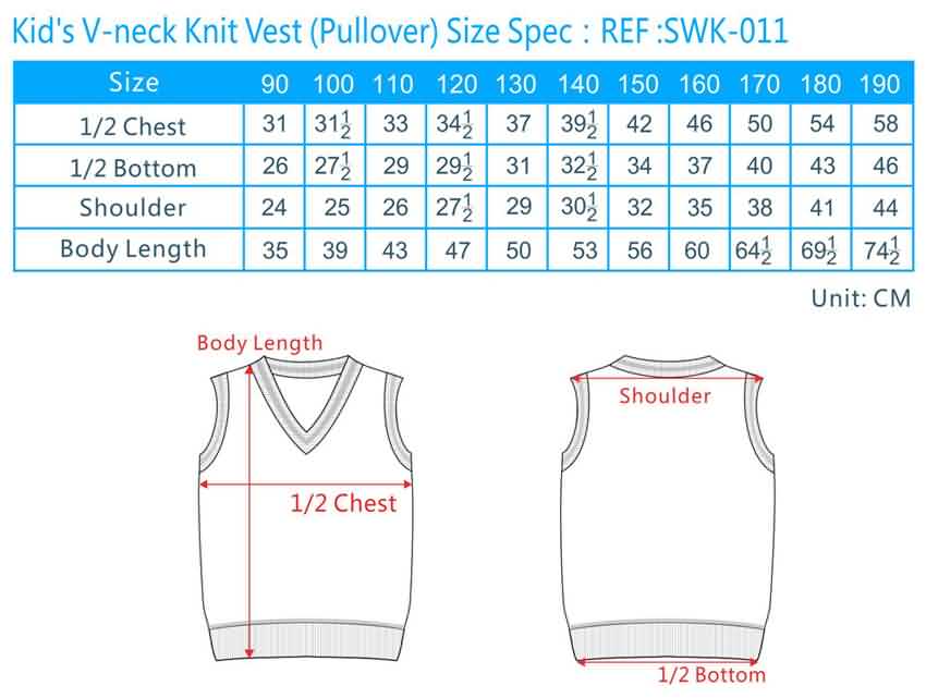 sizing knit sweaters, knit vest size chart, knit sleeveless vest size chart, mens knit cardigan