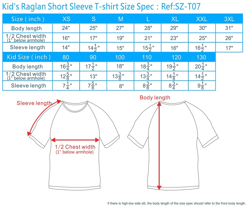 Child T Shirt Size Chart | Kids Matttroy