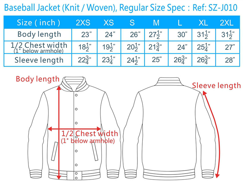 zip fleece jackets sizing, zip fleece hoodies size chart, sweatshirts ...