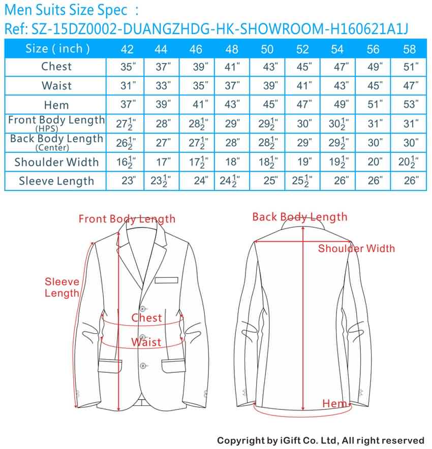 Uk Jacket Size Chart For Men